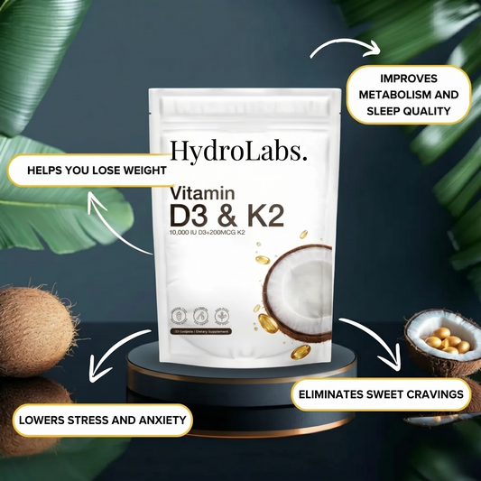 HydroLabs D3+K2 — 1 Bottle (30-day supply)